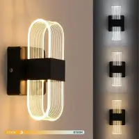 COOAU Applique murale LED d'intérieur, applique murale, éclairage mural blanc chaud/blanc froid/blanc neutre, appliques murales au design créatif pour chambre, salon et couloir