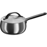 Berghoff Home Casserole 16 cm en acier inoxydable avec couvercle, 1,9 l, pour tous les types de cuisinières, Smokey Black