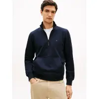 Tommy Hilfiger Sweat-shirt 'Flag Embroidery Quarter-zip' bleu marine