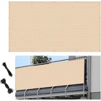 OEM Store de jardin - Intimité - Rideau brise-vue - Protection UV - 170 x 180 cm - Crème