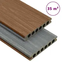 Syfax Panneaux de terrasse et accessoires WPC Marron/gris 35 m² 4 m