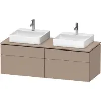 Duravit L-Cube Meuble sous-lavabo en console suspendu, avec plan de toilette en console, 4 tiroirs, pour deux vasques, 1420x482x550mm, LC4872B75750000