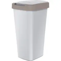 Keden Poubelle KEDEN COMPACTA Q 25 litres NSAB25-WG5C - gris cendré avec cadre marron