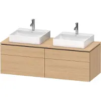 Duravit L-Cube Meuble sous-lavabo en console suspendu, avec plan de toilette en console, 4 tiroirs, pour deux vasques, 1420x482x550mm, LC4872B30300000