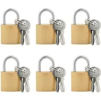 vidaXL Cadenas en U avec clés 6 pièces Laiton Fer