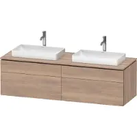 Duravit L-Cube Meuble sous-lavabo en console suspendu, avec plan de toilette en console, 4 tiroirs, pour deux vasques, 1620x482x550mm, LC4873B55550000