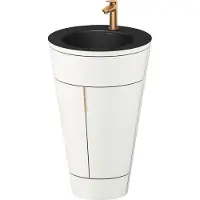 Duravit Starck 1 c-bonded Ensemble au sol, rond, 560x864x605mm, lavabo noir mat, poignée bronze, S19514O04360000