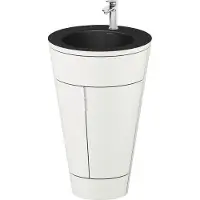 Duravit Starck 1 c-bonded Ensemble au sol, rond, 560x864x605mm, lavabos noir mat, poignée chrome, S19514O10360000