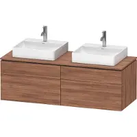Duravit L-Cube Meuble sous-lavabo en console suspendu, avec plan de toilette en console, 4 tiroirs, pour deux vasques, 1420x482x550mm, LC4872B79790000