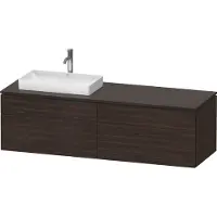 Duravit L-Cube Meuble sous-lavabo en console suspendu, avec plan de toilette en console, 4 tiroirs, vasque à gauche, 1620x482x550mm, LC4871L69690000