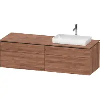 Duravit L-Cube Meuble sous-lavabo en console suspendu, avec plan de toilette en console, 4 tiroirs, vasque à droite, 1620x482x550mm, LC4871R79790000