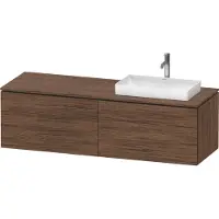 Duravit L-Cube Meuble sous-lavabo en console suspendu, avec plan de toilette en console, 4 tiroirs, vasque à droite, 1620x482x550mm, LC4871R21210000