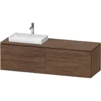 Duravit L-Cube Meuble sous-lavabo en console suspendu, avec plan de toilette en console, 4 tiroirs, vasque à gauche, 1620x482x550mm, LC4871L21210000