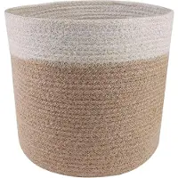 vidaXL Ensemble De Pots À Plantes 2 Pcs Naturel Et Blanc Ø 21 X 21 Cm