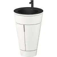 Duravit Starck 1 c-bonded Ensemble au sol, rond, 560x864x605mm, lavabo noir mat, poignée diamant noir, S19514OBD360000