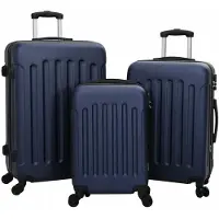 vidaXL , valise, 3 pièces, bleu foncé, 50 x 31 x 78 cm, plastique ABS
