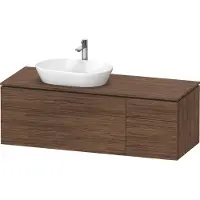Duravit L-Cube Meuble sous-vasque avec consoles suspendues, avec plan de toilette, 2 tiroirs, 2 coulissants, vasque à gauche, 1420x482x550mm, LC4877021210000