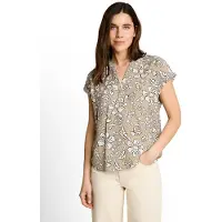 Tom Tailor Chemisier beige / blanc