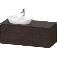 Duravit L-Cube Meuble sous-lavabo en console suspendu, avec plan de toilette en console, 4 tiroirs, vasque à gauche, 1220x482x550mm, LC4876069690000