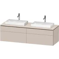 Duravit L-Cube Meuble sous-lavabo en console suspendu, avec plan de toilette en console, 4 tiroirs, pour deux vasques, 1620x482x550mm, LC4873B91910000