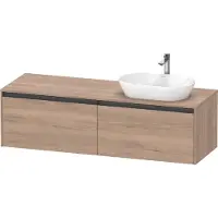 Duravit Ketho.2 bâti-support de lavabo en console, découpe de la vasque à droite, 1600x459x550mm, 2 tiroirs, K24889R55550000
