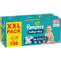 Pampers Baby Dry (Taille 4, Pack mensuel, 136 pcs)