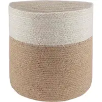 vidaXL Ensemble De Pots À Plantes 2 Pcs Naturel Et Blanc Ø 28 X 28 Cm
