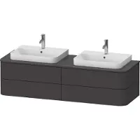 Duravit Happy D.2 Plus Meuble sous-vasque sur console suspendu, 1600x550 mm, 4 tiroirs, pour 2 lavabos pour meuble, HP4964B80800010