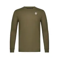 SikSilk T-Shirt olive / blanc