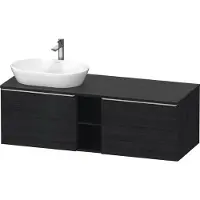 Duravit D-Neo Meuble sous-lavabo sur console suspendu (découpe à gauche), 1400x459x550mm, 2 tiroirs, 2 compartiments ouverts, avec poignée acier inox brossé, DE4950L70160000