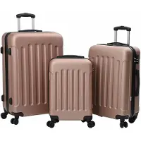 vidaXL , valise, 3 pièces, rose doré, 50 x 31 x 78 cm, plastique ABS