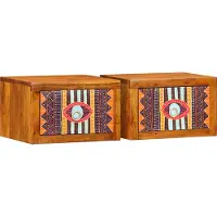 vidaXL Cabinet de chevet avec tiroir 2 pcs Marron 35 x 30 x 22 cm