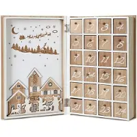 Ed Brubaker - CALENDRIER DE L'AVENT EN BOIS 24 TIROIRS A REMPLIR - DECORATION NOËL