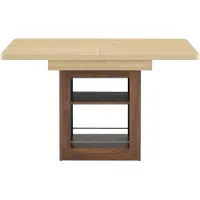 StarTech.com Table à manger - Table à manger à rallonges en MDF aspect bois - Avec espace de rangement - Longueur 130–160 cm - Design moderne - Marron
