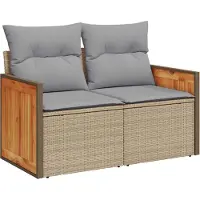vidaXL Ensemble de canapés de jardin , 10 pièces, couleur beige et gris clair