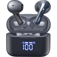 TOZO 5.ecouteurs 3 In Ear, double microphone antibruit avec affichage numérique LED, 44 heures d'autonomie en son stéréo,Casque étanche IPX8