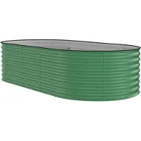 StarTech.com Jardinière surélevée ovale galvanisée - Grande jardinière en métal - 240 x 120 x 60 cm (profondeur de la zone racinaire) - Pour légumes, fleurs et herbes aromatiques - Jardin - Espace vert