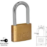 AFT Cadenas en laiton à boucle longue, à fermeture identique, 40 mm. No.1