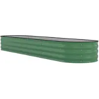 StarTech.com Jardinière surélevée ovale en métal - Jardinière galvanisée - 240 x 60 x 45 cm - Jardinière à racines profondes pour légumes, fleurs et herbes aromatiques - Vert