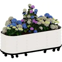 StarTech.com Jardinière surélevée à roulettes - Jardinière mobile - Aluminium 195 x 60 x 50 cm - Jardinière surélevée pour légumes et herbes aromatiques - Blanc