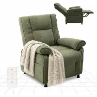 FlexiSpot Fauteuil de relaxation électrique avec fonction d'inclinaison de 105° à 155° et couverture, fauteuil TV à réglage par simple pression sur un bouton, rembourrage épais, jusqu'à 150 kg, vert