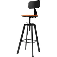 StarTech.com Tabourets de bar - Lot de 2 - Pivotants - Réglables en hauteur (64–84 cm) - Bois et fer - Assise rembourrée - Ø de l'assise : 30 cm - Charge maximale : 100 kg - Noir