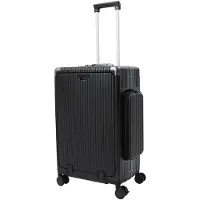 StarTech.com Valise - Trolley à coque rigide 60 cm en PC - Cadre en aluminium - 4 roulettes pivotantes - Porte-gobelet - Ouverture sur trois côtés - Avec cadenas - Noir