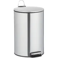 Relaxdays Poubelle à pédale 12 litres, en acier inoxydable, avec seau intérieur, système d'ouverture automatique, poubelle pour cuisine et salle de bains, couleur argent