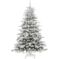 vidaXL Sapin de Noël Artificiel à Branches Articulées Blanc 210 cm