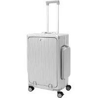 StarTech.com Valise à coque rigide 60 cm - Valise à roulettes - Coque en polycarbonate avec armature en aluminium - 4 roulettes pivotantes - Porte-boissons - Cadenas intégré - Argent