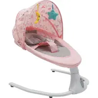 StarTech.com Transat pour bébé - Balançoire électrique pour bébé - Télécommande et Bluetooth - Moustiquaire - 12 mélodies via USB - De 0 à 18 mois, jusqu'à 20 kg - Rose