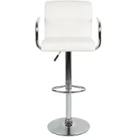 StarTech.com Lot de 2 tabourets de bar - Tabourets pivotants - Réglables en hauteur de 55 à 75 cm - Avec accoudoirs et rembourrage - Blanc