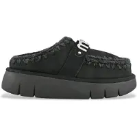 Mou pour femme. MU.FW531001A Sabots Bounce en cuir sabot logo métallique noir (40), 3 à 5 cm, Aucun, Casuel