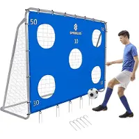 Springos But de football avec mur de but 5 trous de tir 240 x 170 cm